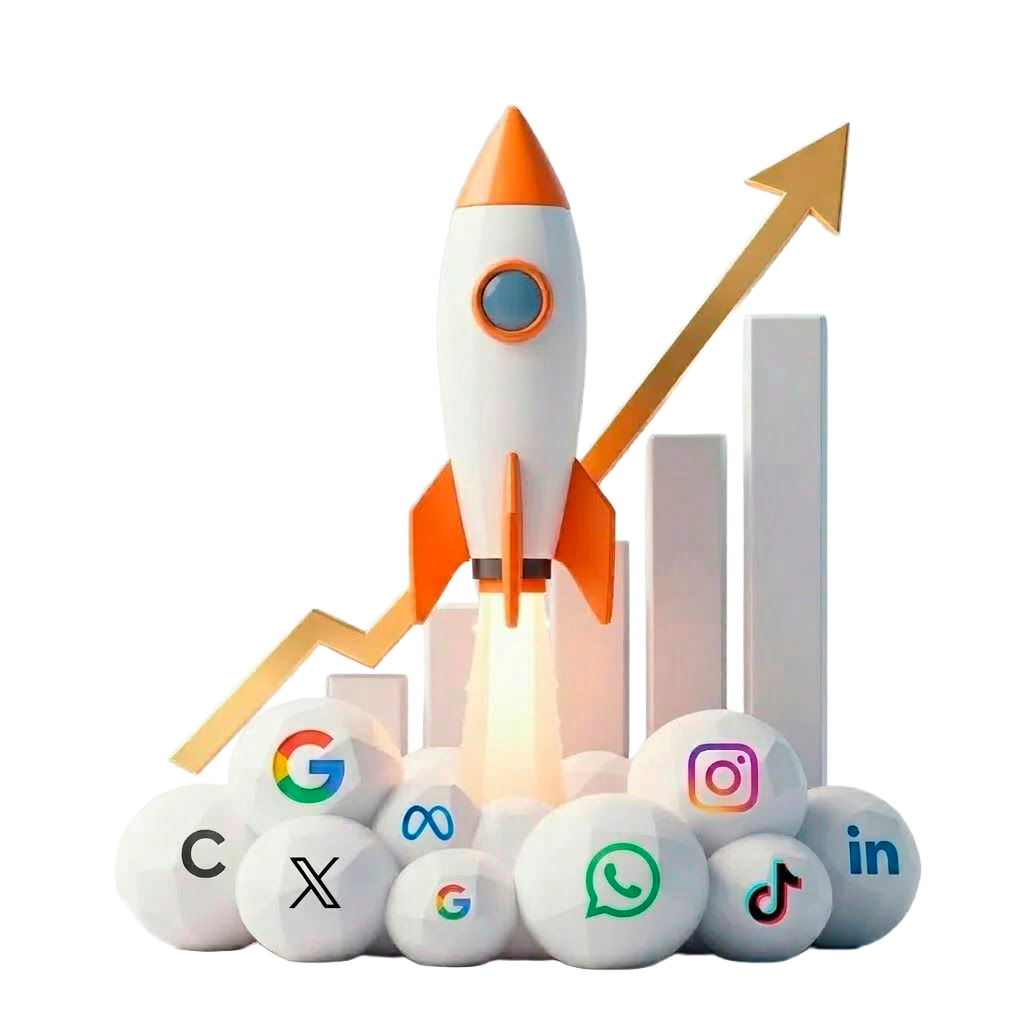 Ilustración: crecimiento digital y resultados de marketing online